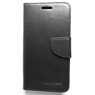 Premium Black Wallet Style Flip Leather Case for Telstra ZTE Tough Max 2 T85 with Card Holder