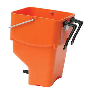 Lamb Feeder M1 Rail Hang Orange Milk Single Bucket Complete (With Hooks & Excal Lamb Grower Teat)