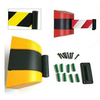 10m Retractable Barrier Tape Wall Mountable Warehouse Workshop Crowd Control Safety