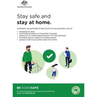 Social Distancing Entrance Wall Poster / Window Door Sticker / Corflute Sign - Stay Safe and Stay at Home