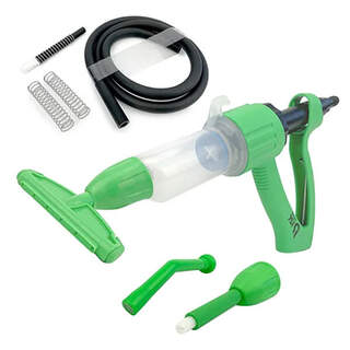 40ml Ezi Squeeze Pour-On Cattle & Sheep Drench / Fly / Lice / Tick Gun Applicator Kit with 3 Nozzles: T-Bar, Star Tip & Fan Tip