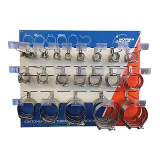 NORMACLAMP GBS T-BOLT Hose Clamp 200 Piece Wall Merchandiser W2 Full Stainless Steel (17-162mm) MBGBS205W4