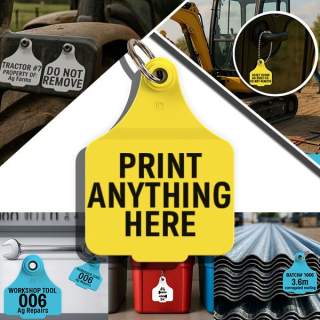 Asset Tracking / Marker Tag: Custom Printed with Equipment ID or Name: Tools, Machinery, Gates, Pipes, Fences & More