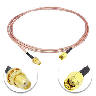 SMA Female to RP-SMA Male Patch Lead RG316 Coaxial Cable Pigtail Pig Tail - 50cm, 1m, 2m, 3m