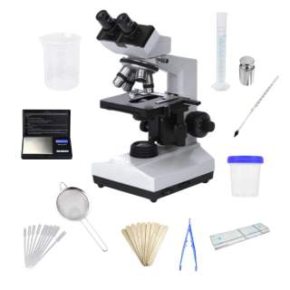 Binocular Microscope XSZ-107BN with Faecal Egg Worm Count Testing Kit Bundle