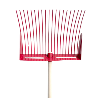 Millenia Rakes Shovel Rake 20 Tines Metal Forks with Wood Handle