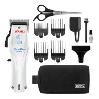 WAHL Home ShowPro Cord/Cordless Clipper Kit Lithium Pet Clippers Adjustable Blade For Medium Coat Dogs Cats Horses Livestock