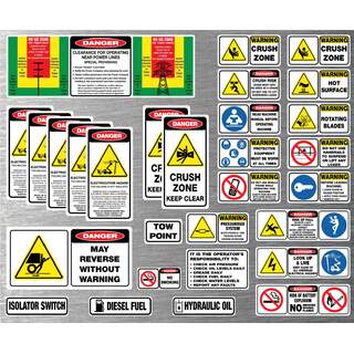 EWP Scissor Boom Safety Stickers Risk Assessment Self Adhesive 27 Piece Machinery Sticker Kit
