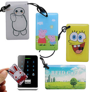 HID Prox Compatible H10301 26 Bit Epoxy RFID Key Tag Fob Custom Printed 125kHz Access Control Keychain 50x30mm