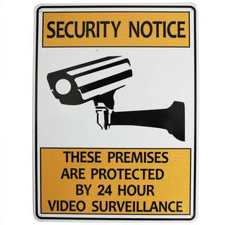 Security Surveillance Notice Aluminium Sign Outdoor Weatherproof 300 x 200 mm
