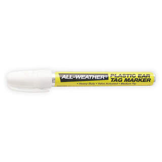 ALL-WEATHER Plastic Tag Marker Pen For Marking Ear Tags - White Ink