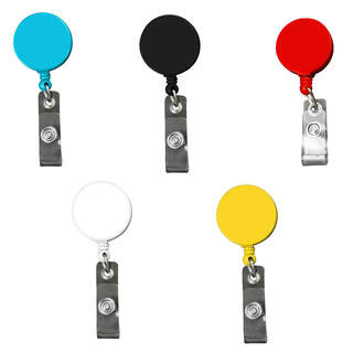 Retractable Flat Plastic Badge Holder Key Chain Reel with Swivel Card Holder Strap