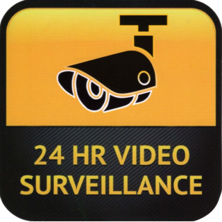 Security Camera Notice Sticker - 24 Hr Video Surveillance