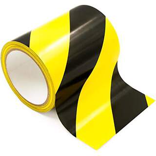 Reflective PET Hazard Tape Safety Stripe Black & Yellow Stripes Paper Backing 50mm x 46