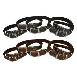 Bainbridge Chrome Rolled Buckles Leather Pet Collar
