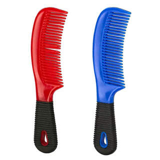 Bainbridge Equine Horse Grooming Plastic Main & Tail Comb - Blue, Red