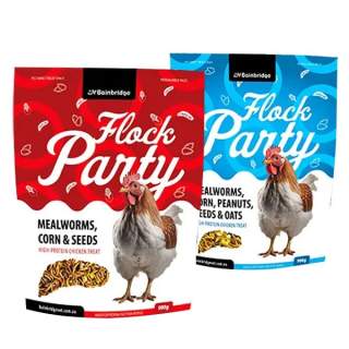 Bainbridge Flock Party Poultry Treat Mealworms, Corn, Peanuts, Seeds & Oats (6 Pack)