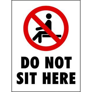 Social Distancing Vinyl Seat Table Wall Marking Sign Sticker - Do Not Sit Here