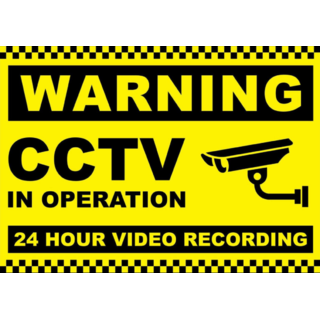 Security Camera Surveillance Notice Sticker - Warning CCTV In Operation - 24 Hour Video Recording