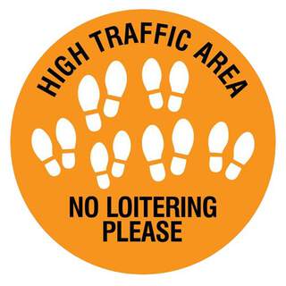 Social Distancing Floor or Carpet Sticker Indoor or Outdoor Marking Sign Decal - No Loitering Please