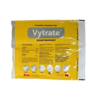 Jurox Vytrate Scour Treatment for Calves, Lambs, Pigs, Piglets, Foals, Dogs & Cats - Individual Sachet or Box of 12