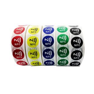 NFC Round Sticker Coloured NTAG213 Label with NFC Symbol (10 Pack)