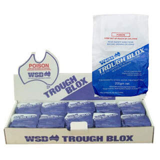 WSD Trough Blocks BLOX 20 Pack 200g 63g/kg Copper (Copper Sulphate) for Control of Algae and Slime in Stock Troughs