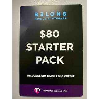 Belong Mobile $80 Sim Card Starter Pack Kit + $80 Credit - Telstra 3G 4G Network