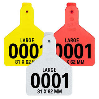 Z Tags One Piece Large Z1 No-Snag Self Piercing Cattle Management Ear Tag