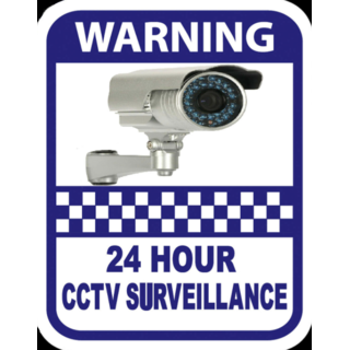 Security Camera Notice Sticker - Warning 24 Hour CCTV Surveillance
