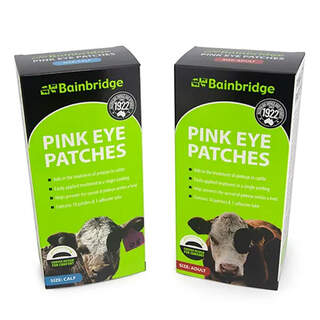 Bainbridge Pink Eye Patches Adhesive & 10 Patches for Cattle Calf Infection