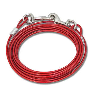 Bainbridge Heavy Duty Crack Resistant Fittings With Two Snap Hooks Tie Out Cable 4.5m