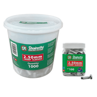 Strainrite Crimp Sleeves 2.5mm - 100 or 1000 Pack
