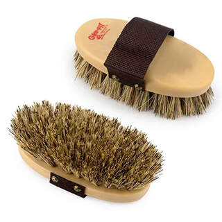 Grip-Fit Grooming Brushes Equine Horse Medium Stiff Brown Fiber Brush