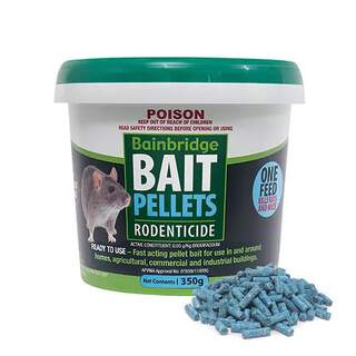 Bainbridge Mouse Rat Rodent Poison Brodifacoum Bait Pellets - 350g