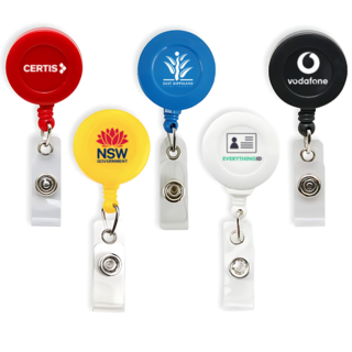 Custom Printed Retractable ID Badge Holder Key Chain Reel with Swivel Card Holder Strap