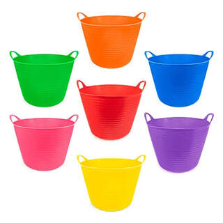 Bainbridge Heavy Duty Multi-Purpose Flexible Round Tub 2 Handle Farm, Garden & Cleaning Bucket Assorted Colours - 11L, 25L, 35L 
