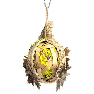 Bainbridge Bird Toy - Naturals - Foraging Ball With Leaves