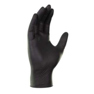 Industrial Black Heavy Duty Textured Fingers Disposable Nitrile Gloves - 100 Pack