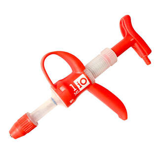 IO Plastic Vaccinator Injector Adjustable Fixed Dose With Finger Grip Hanging Loop 1ml
