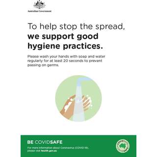 Social Distancing Entrance Wall Poster / Window Door Sticker / Corflute Sign - We Support Good Hygiene Practices