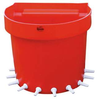 Shoof Lamb Feeder Bucket 10 Place Fence / Rail 20L Complete Milk Station with EXCAL Little Softy White Teats
