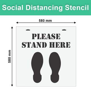 Social Distancing Floor Marking Stencil Warehouse Carpark Outdoor - Please Stand Here