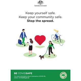 Social Distancing Entrance Wall Poster / Window Door Sticker / Corflute Sign - Keep Yourself Safe Keep Your Community Safe