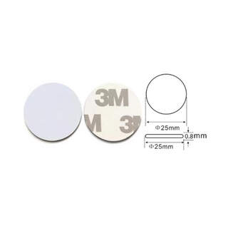EM4305 134.2 KHz FDX-B ISO11784/11785 Industrial EM PVC Coin Sticker 25mm