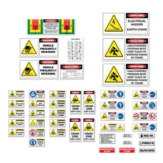 Articulated Crane Franna Terex Safety Stickers Risk Assessment Self Adhesive 44 Piece Machinery Sticker Kit