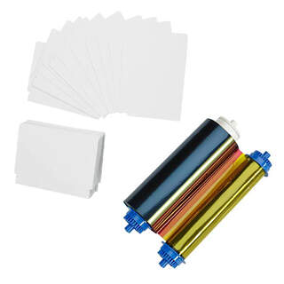 Zebra 106000-10L Media Kit 400 PVC 24 Mil Cards & YMCO Ribbon - 400 images for Zebra ZC10L Printer