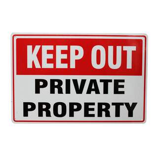Keep Out Private Property Aluminium Sign Outdoor Weatherproof 300 x 200 mm