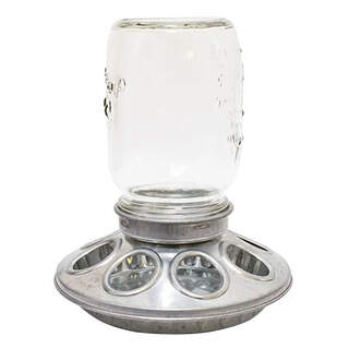 Bainbridge Galvanised Chick Feeder With Glass Mason Top Jar - 1kg