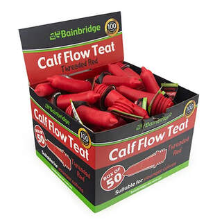 Bainbridge Calf Flow Teat Threaded Red for Younger Calves Box of 50